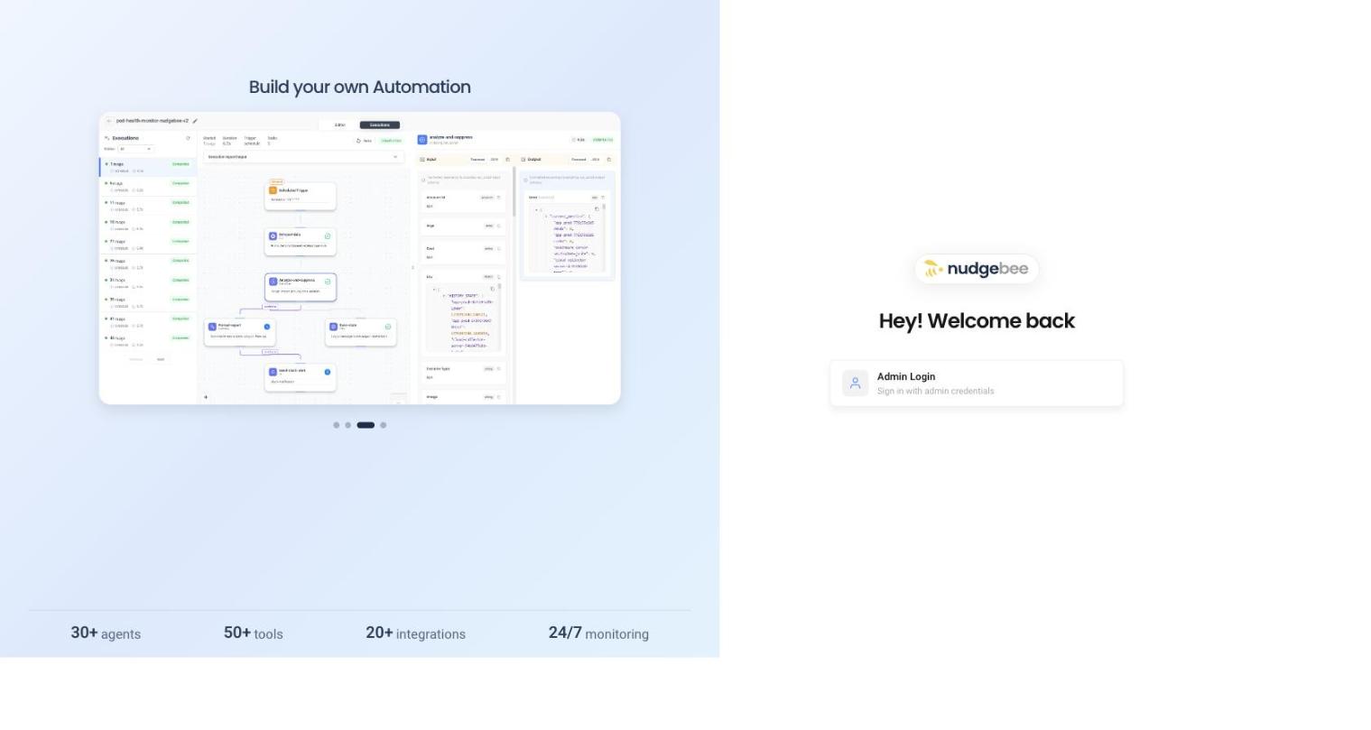 NudgeBee login screen